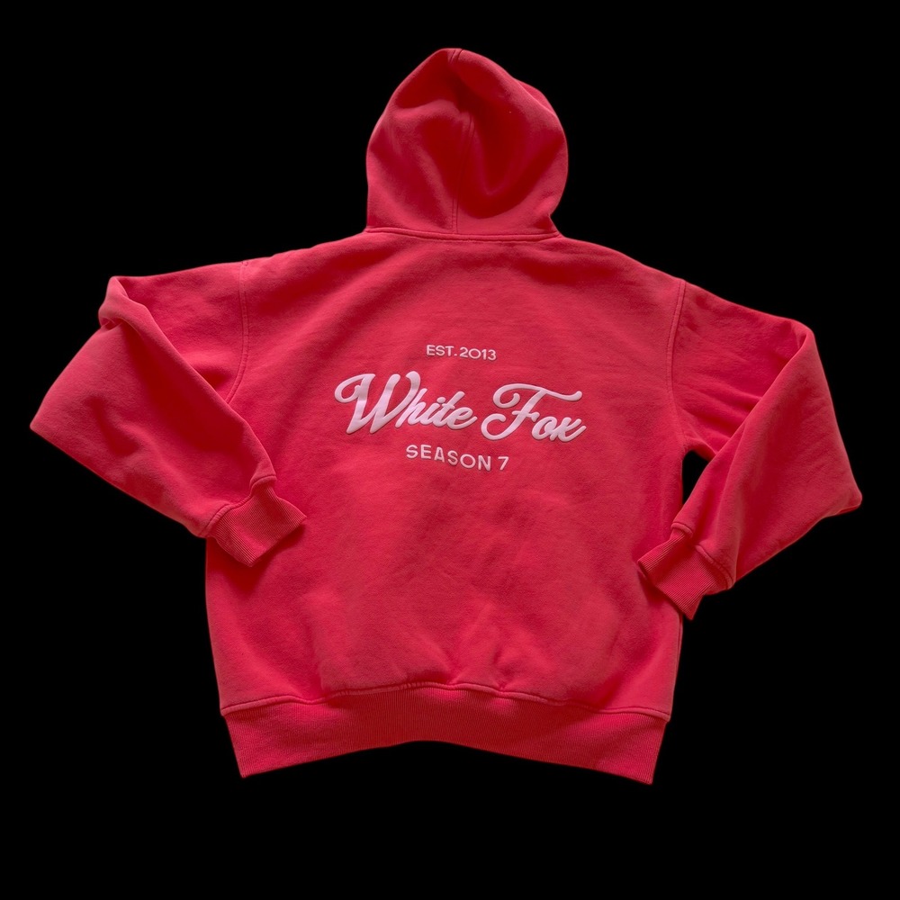 White Fox Boutique Season 7 Hoodie Pink Oversized Sweatshirt S/M Logo Graphic